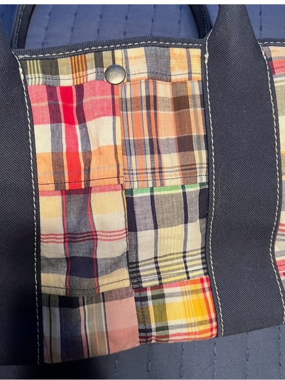 J.Crew multi color patchwork canvas handbag - Picture 8 of 9